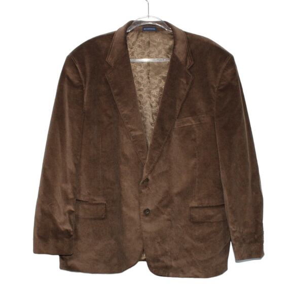 Vintage Other - Vintage Stafford Men's Stafford Corduroy Blazer Tan Gray Elbow Patch  Size 50R